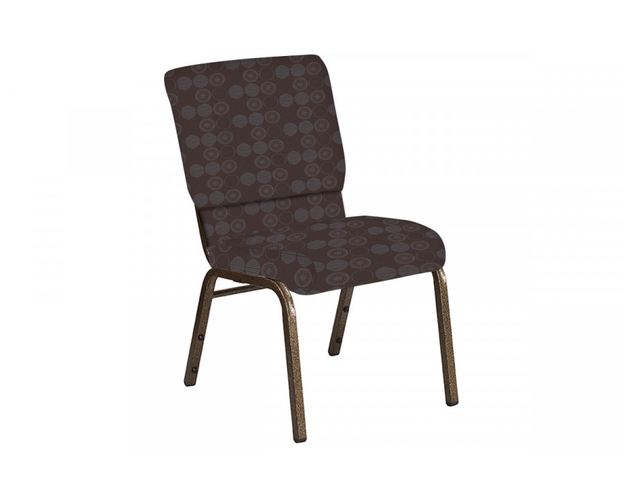 BLNK Church Chair in Galaxy with Gold Vein Frame - Mocha, 18.5"W