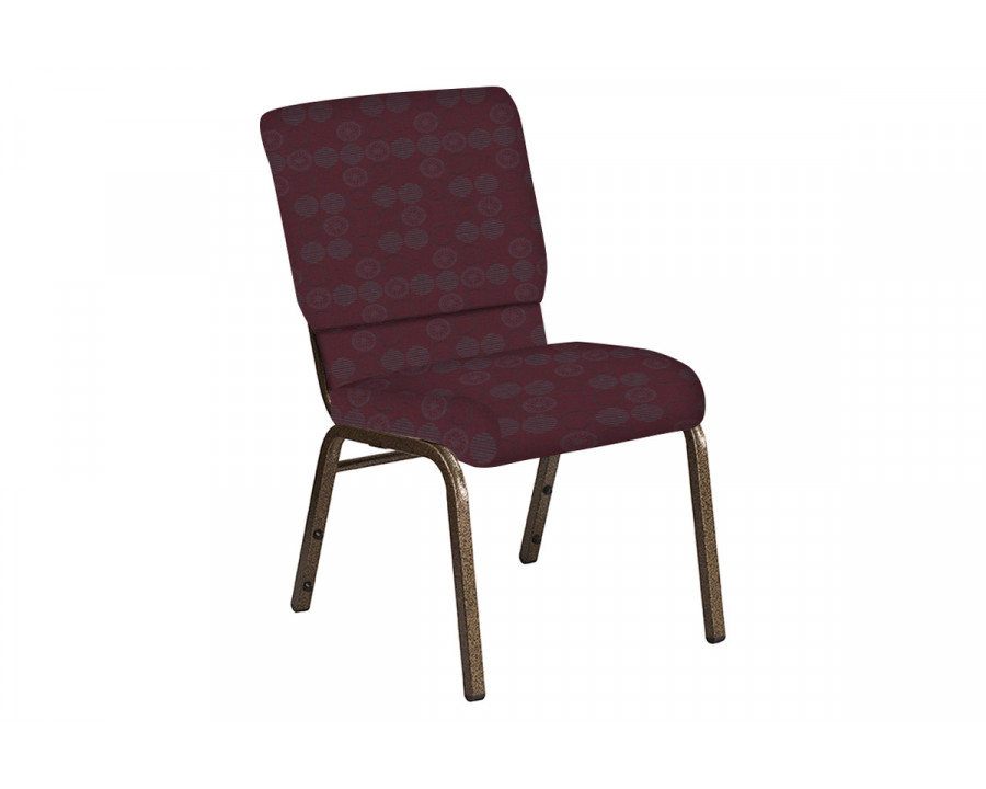 BLNK Church Chair in Galaxy with Gold Vein Frame - Wine, 18.5"W