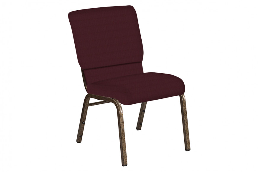 BLNK™ Church Chair in Illusion with Gold Vein Frame - Crimson, 18.5"W