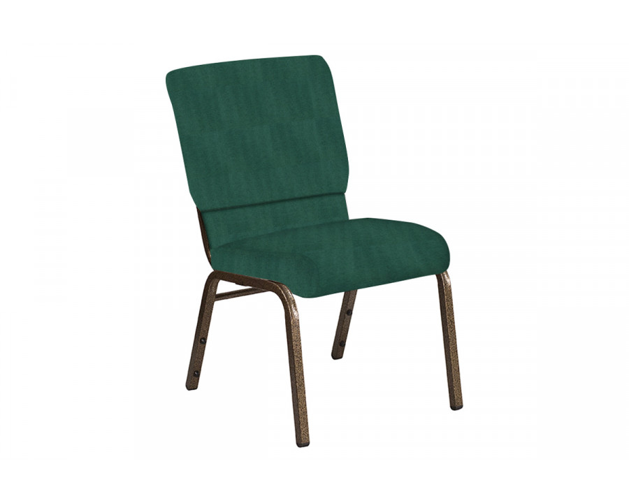 BLNK Church Chair in Interweave with Gold Vein Frame - Emerald, 18.5"W