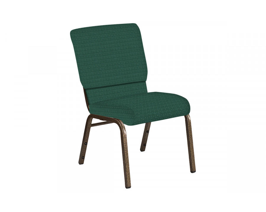 BLNK Church Chair in Jewel with Gold Vein Frame - Emerald, 18.5"W