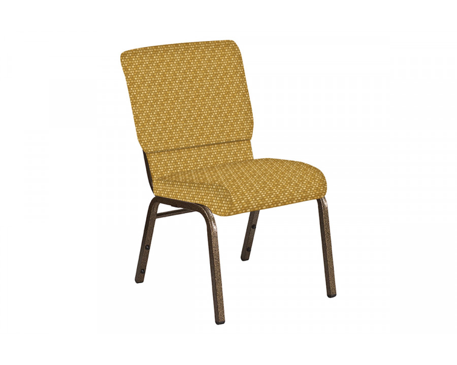 BLNK Church Chair in Optik with Gold Vein Frame - Tapenade, 18.5"W