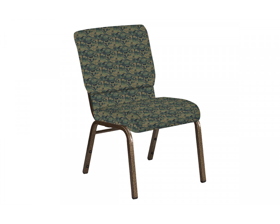 BLNK Church Chair in Perplex with Gold Vein Frame - Clover, 18.5"W