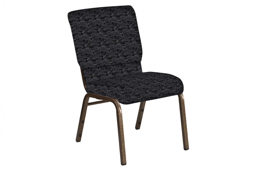 BLNK™ Church Chair in Perplex with Gold Vein Frame - Ebony, 18.5"W