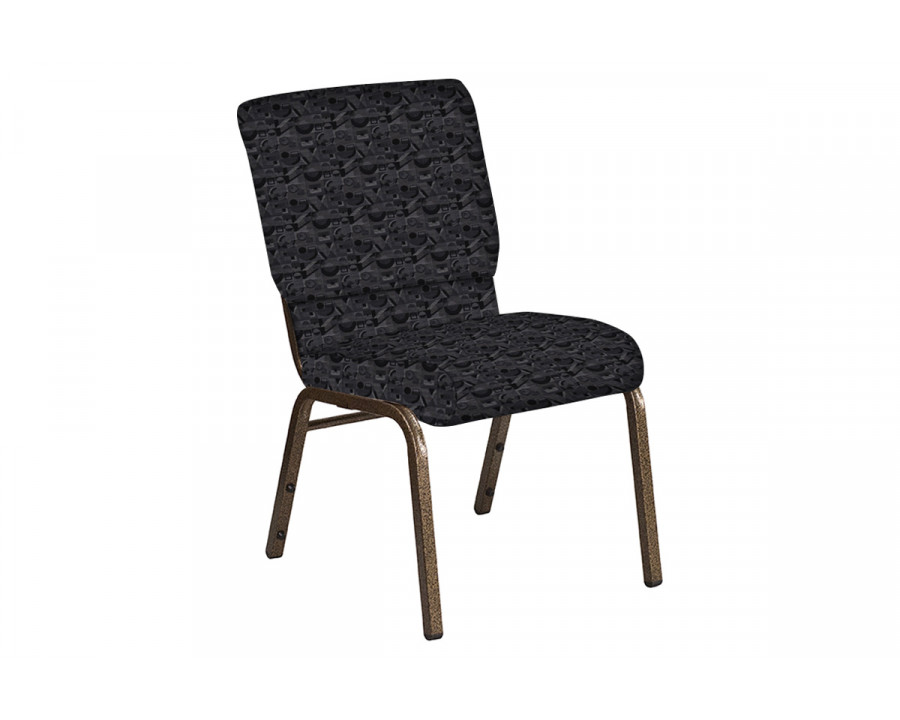 BLNK Church Chair in Perplex with Gold Vein Frame - Ebony, 18.5"W