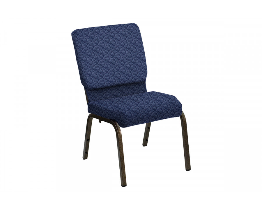 BLNK HERCULES Series Church Chair in Praise with Gold Vein Frame - Indigo, 18.5"W