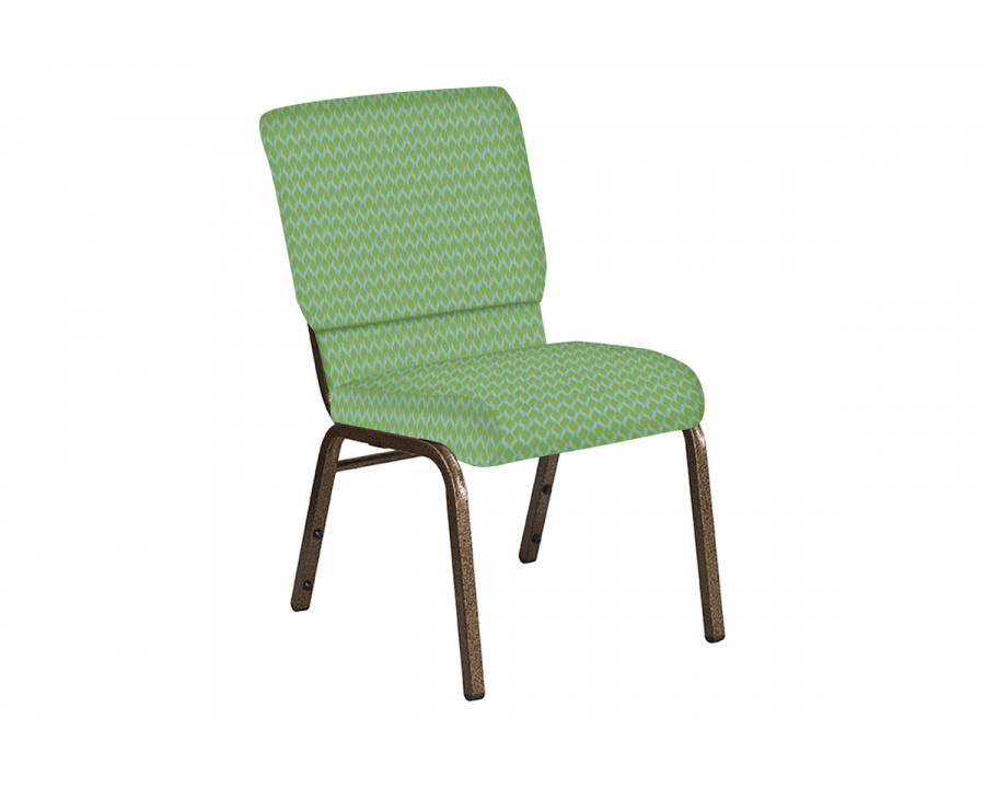 BLNK Church Chair in Rapture with Gold Vein Frame - Lime, 18.5"W