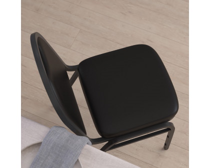 BLNK HERCULES Series Commercial Vinyl Dome Back Stacking Banquet Chair - Black Metal