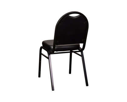 BLNK HERCULES Series Commercial Vinyl Dome Back Stacking Banquet Chair - Black Metal