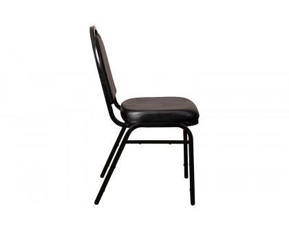 BLNK HERCULES Series Commercial Vinyl Dome Back Stacking Banquet Chair - Black Metal