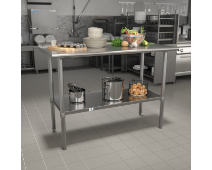 BLNK Rawcliffe Stainless Steel Prep and Work Table with Undershelf