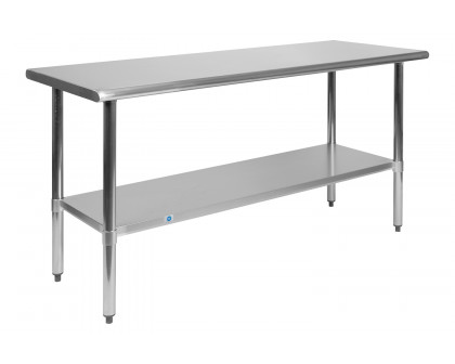 BLNK Reese Stainless Steel Prep and Work Table with Undershelf