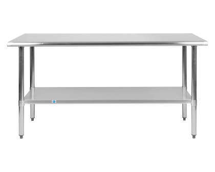 BLNK Reese Stainless Steel Prep and Work Table with Undershelf