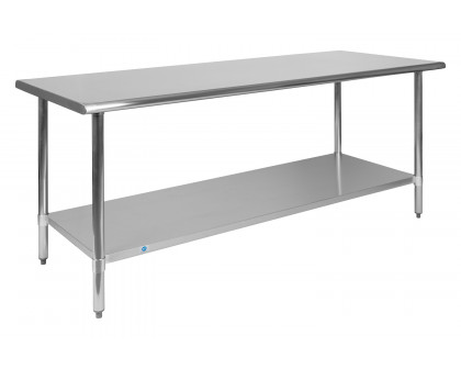 BLNK Reader Stainless Steel Prep and Work Table with Undershelf