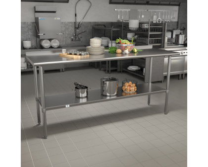 BLNK Reader Stainless Steel Prep and Work Table with Undershelf