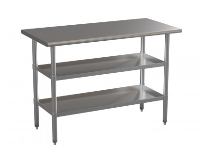 BLNK Hogan Stainless Steel Work Table with 2 Undershelves