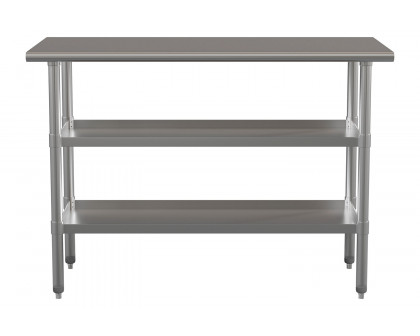 BLNK Hogan Stainless Steel Work Table with 2 Undershelves