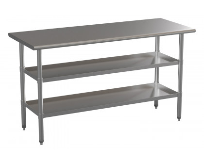 BLNK Randolph Stainless Steel Work Table with 2 Undershelves