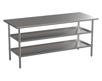 BLNK Ravenel Stainless Steel Work Table with 2 Undershelves