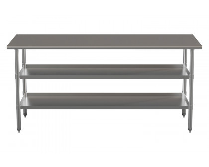 BLNK Ravenel Stainless Steel Work Table with 2 Undershelves