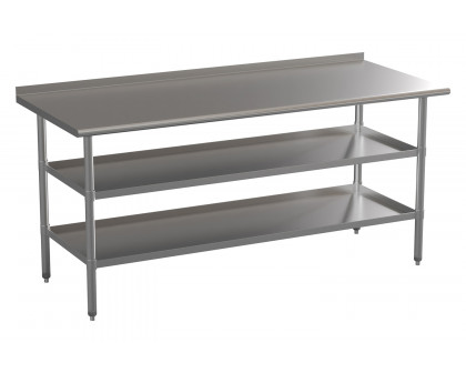 BLNK Ravenel Stainless Steel Work Table with 2 Undershelves