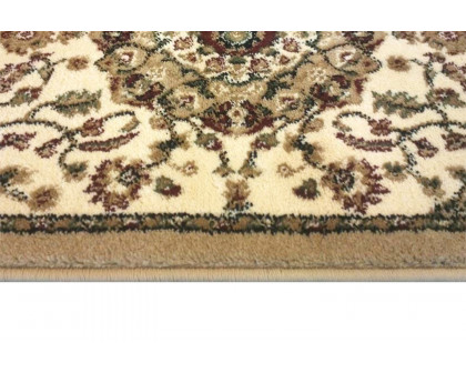 BLNK Mersin Collection Persian Style Olefin Area Rug with Jute Backing - Ivory, 2'W x 7'L