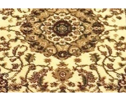 BLNK Mersin Collection Persian Style Olefin Area Rug with Jute Backing - Ivory, 2'W x 7'L