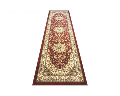 BLNK™ Mersin Collection Persian Style Olefin Area Rug with Jute Backing - Burgundy, 2'W x 7'L