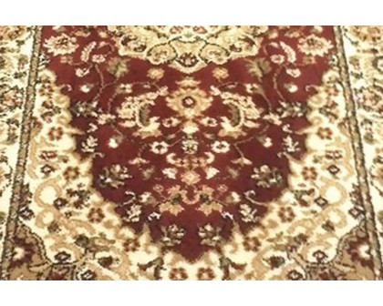 BLNK™ Mersin Collection Persian Style Olefin Area Rug with Jute Backing - Burgundy, 2'W x 7'L