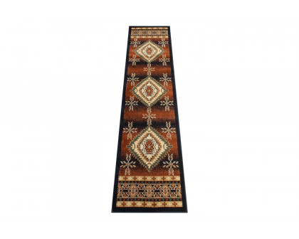 BLNK - Mirage Collection Southwestern Style Olefin Area Rug with Jute Backing