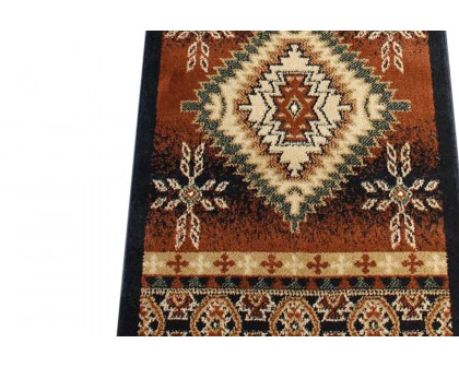 BLNK Mirage Collection Southwestern Style Olefin Area Rug with Jute Backing - Brown, 2'W x 7'L