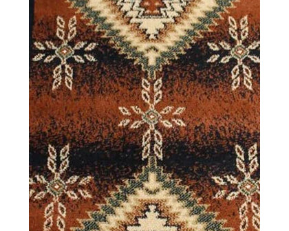 BLNK Mirage Collection Southwestern Style Olefin Area Rug with Jute Backing - Brown, 2'W x 7'L