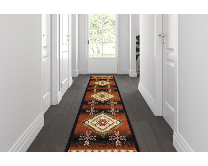 BLNK Mirage Collection Southwestern Style Olefin Area Rug with Jute Backing