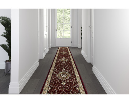 BLNK Portman Collection Persian Style Olefin Area Rug with Jute Backing