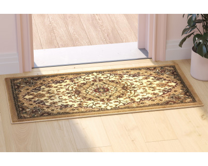 BLNK Mersin Collection Persian Style Olefin Area Rug with Jute Backing