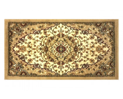 BLNK™ Mersin Collection Persian Style Olefin Area Rug with Jute Backing - Ivory, 2'W x 3'L