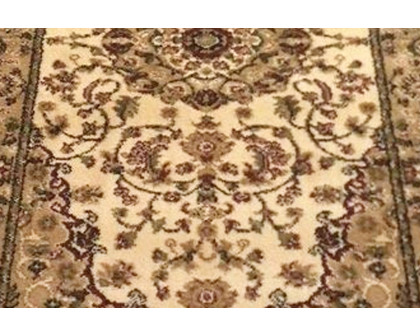 BLNK Mersin Collection Persian Style Olefin Area Rug with Jute Backing - Ivory, 3'W x 15'L