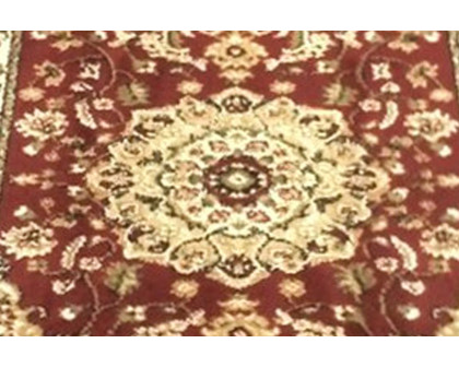 BLNK Mersin Collection Persian Style Olefin Area Rug with Jute Backing - Burgundy, 3'W x 10'L