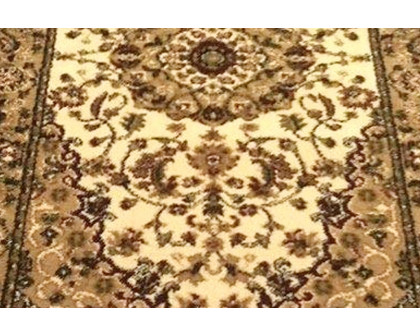 BLNK Mersin Collection Persian Style Olefin Area Rug with Jute Backing - Ivory, 3'W x 10'L