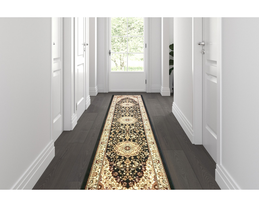 BLNK - Mersin Collection Persian Style Olefin Area Rug with Jute Backing