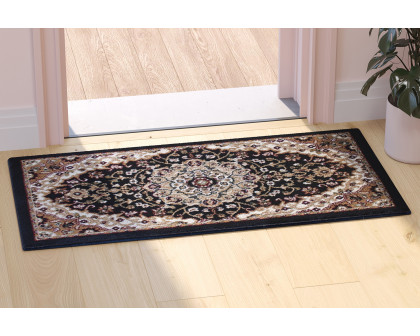 BLNK Mersin Collection Persian Style Olefin Area Rug with Jute Backing