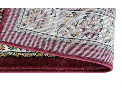 BLNK™ Mersin Collection Persian Style Olefin Area Rug with Jute Backing - Burgundy, 3'W x 15'L