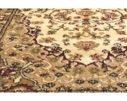 BLNK Mersin Collection Persian Style Olefin Area Rug with Jute Backing - Ivory, 3'W x 20'L