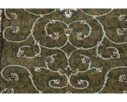 BLNK Portman Collection Persian Style Olefin Area Rug with Jute Backing - Green, 3'W x 15'L