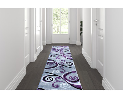 BLNK Valli Collection Abstract Olefin Area Rug with Jute Backing