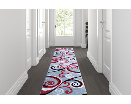 BLNK - Valli Collection Abstract Olefin Area Rug with Jute Backing