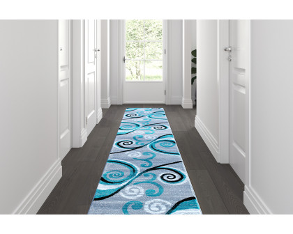 BLNK Valli Collection Abstract Olefin Area Rug with Jute Backing