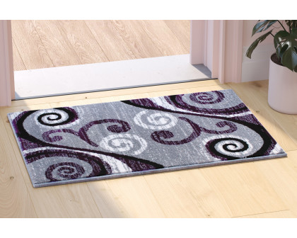 BLNK - Valli Collection Abstract Olefin Area Rug with Jute Backing