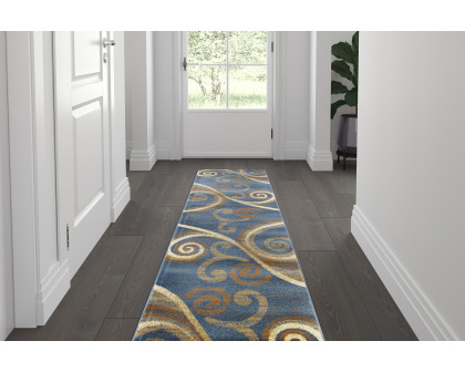 BLNK - Valli Collection Abstract Olefin Area Rug with Jute Backing