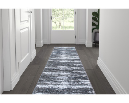 BLNK Valli Collection Abstract Olefin Area Rug with Jute Backing